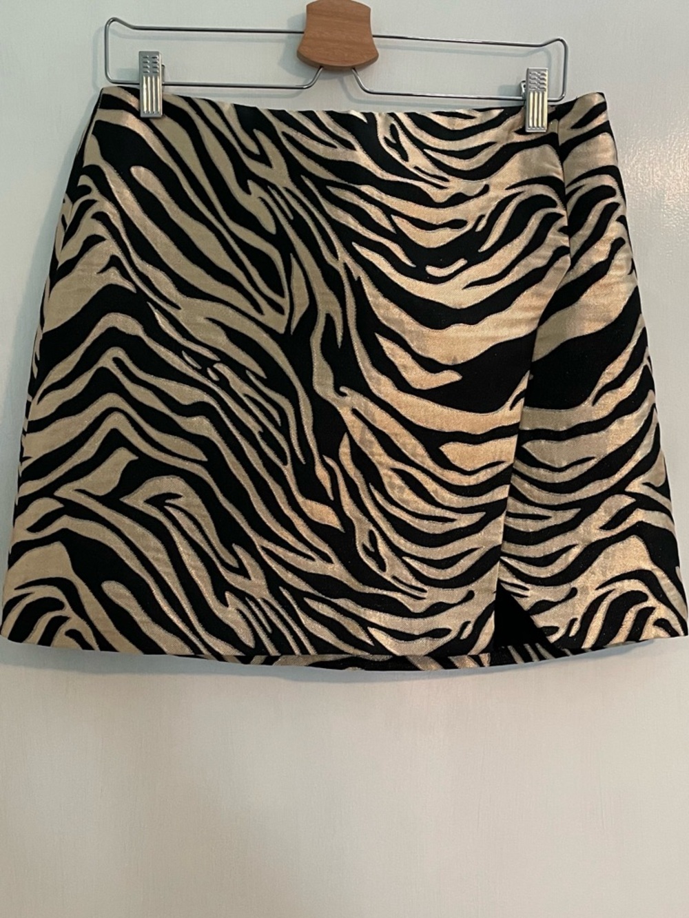 Banana Republic Black and Gold Zebra-Print Mini Skirt